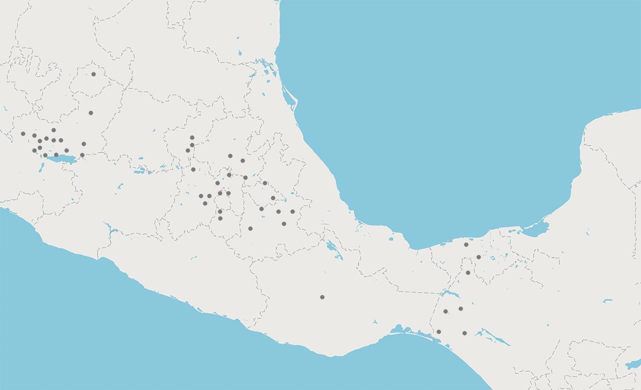 Mapa localizaciones mataderos México